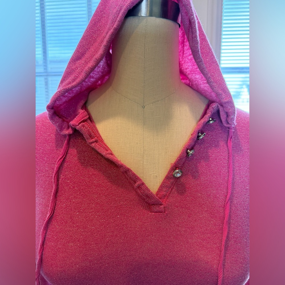 Candie's Hot Pink Hooded Chemise Slip - Picture 4 of 7